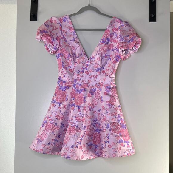 Pink and Purple Floral Dress - Picture 3 of 5